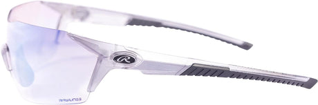 Lightweight Adult Sport Baseball Sunglasses Durable Mens, Scratch Resistant - White Blue Mirror