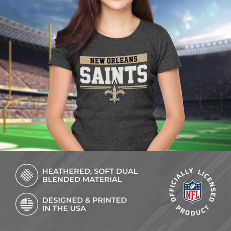NFL Women'S Team Block plus Sized Relaxed Fit T-Shirt - Charcoal Tagless Tee - Perfect Comfort & Style