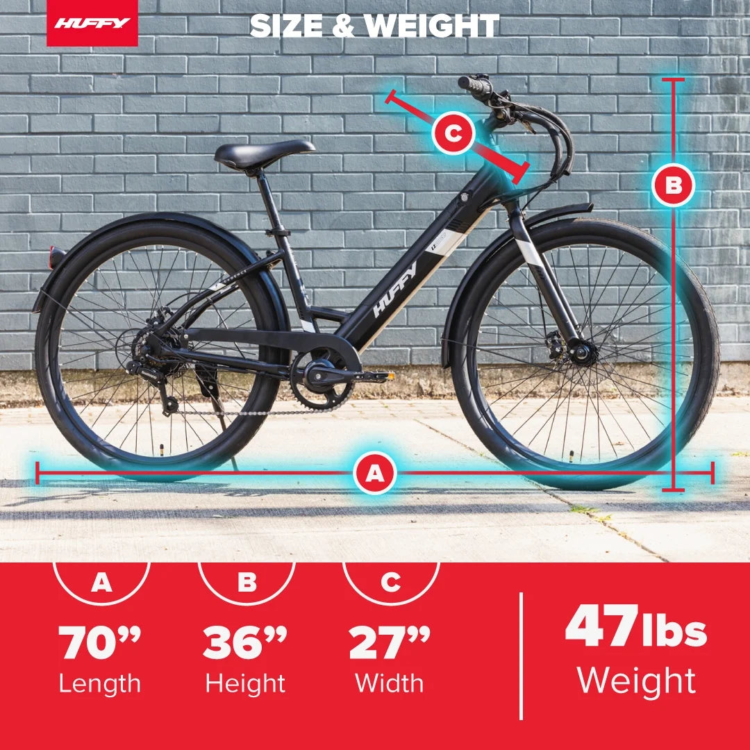 27.5" Cadence 36V Adult Electric Comfort Bike, Fits Riders 5'0"+, Gray, Unisex