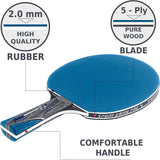 Ping Pong Paddle with Killer Spin + Case for Free - Professional Table Tennis Racket for Beginner and Advanced Players - Improve Your Ping Pong Skills with JT Ping Pong Paddle Set