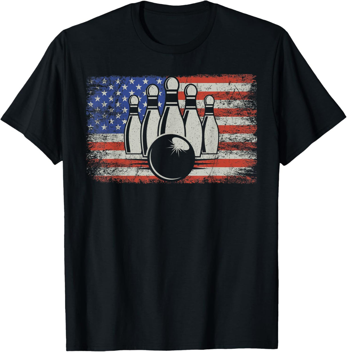 American USA Flag Bowling for Bowler T-Shirt