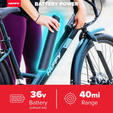 27.5" Cadence 36V Adult Electric Comfort Bike, Fits Riders 5'0"+, Gray, Unisex