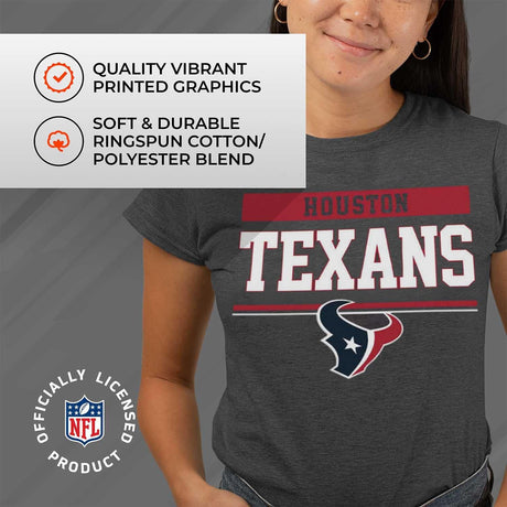 NFL Women'S Team Block plus Sized Relaxed Fit T-Shirt - Charcoal Tagless Tee - Perfect Comfort & Style