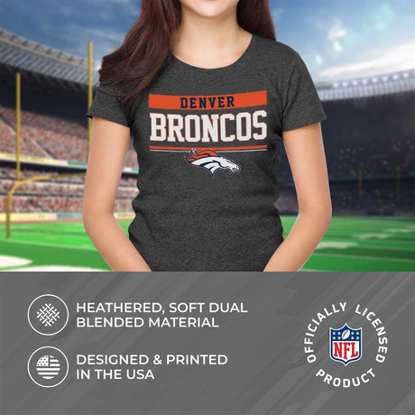 NFL Women'S Team Block plus Sized Relaxed Fit T-Shirt - Charcoal Tagless Tee - Perfect Comfort & Style