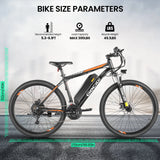 26" Electric Bike, 350W Electric Bike for Adults 19.8MPH Electric Mountain Bike, LCD, Lockable Suspension Fork, 374.4Wh 36V Battery UL2849, 21-Speed Mountain E-Bikes Adult Electric Bicycle