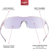 Lightweight Adult Sport Baseball Sunglasses Durable Mens, Scratch Resistant - White Blue Mirror