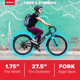 27.5" Cadence 36V Adult Electric Comfort Bike, Fits Riders 5'0"+, Gray, Unisex