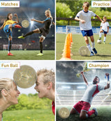 Soccer Ball - Premium Boy and Girl Official Match Ball with Cool Reflective Iridescent Rainbow Hex Pattern, Durable, Indoor, Outdoor, Training, Practice, Playtime and Games