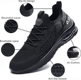 Women'S Air Running Shoes Breathable Athletic Tennis Shoes Sport Walking Sneakers Black 10