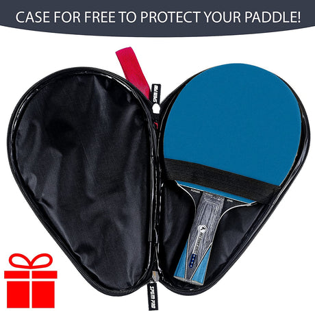 Ping Pong Paddle with Killer Spin + Case for Free - Professional Table Tennis Racket for Beginner and Advanced Players - Improve Your Ping Pong Skills with JT Ping Pong Paddle Set