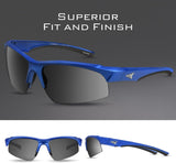 Cuivre Polarized Sport Sunglasses for Men and Women, Matte Blue Frame,Smoke Lens