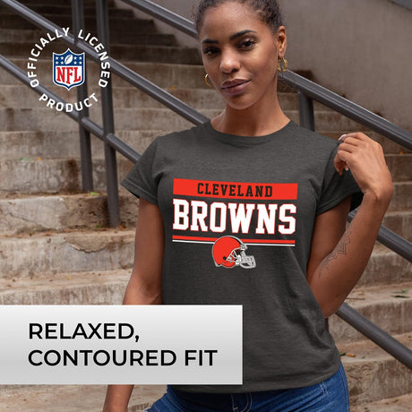 NFL Women'S Team Block plus Sized Relaxed Fit T-Shirt - Charcoal Tagless Tee - Perfect Comfort & Style