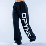 DFYNE Signature Wide Leg Jogger - Fitted Sweatpants with Drawstring Waist for Comfortable Wear