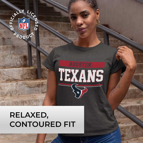 NFL Women'S Team Block plus Sized Relaxed Fit T-Shirt - Charcoal Tagless Tee - Perfect Comfort & Style