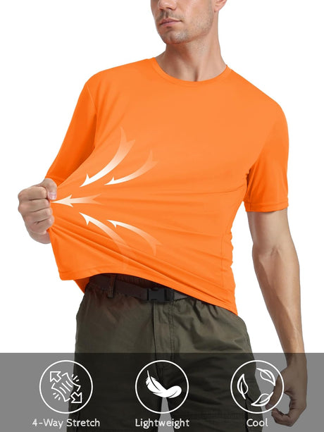 Men'S Short Sleeve UPF 50+ T-Shirt Quick Dry Rash Guard Athletic Running Swim Top Tee Performance Water Shirts
