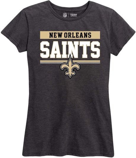 NFL Women'S Team Block plus Sized Relaxed Fit T-Shirt - Charcoal Tagless Tee - Perfect Comfort & Style