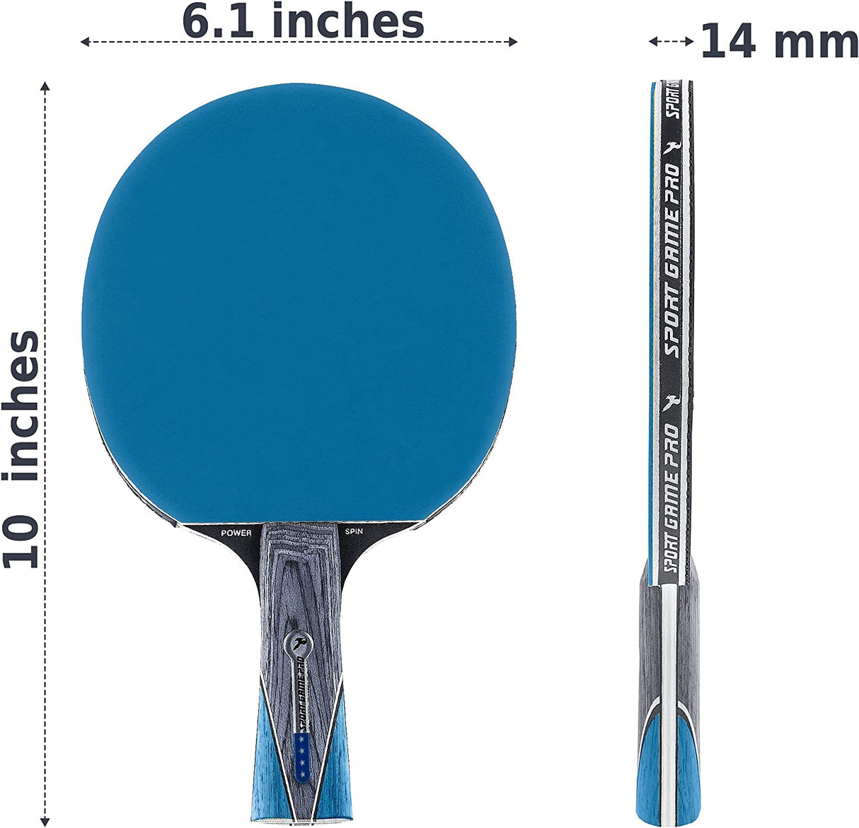 Ping Pong Paddle with Killer Spin + Case for Free - Professional Table Tennis Racket for Beginner and Advanced Players - Improve Your Ping Pong Skills with JT Ping Pong Paddle Set