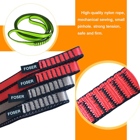 18Mm Nylon Climbing Sling Runner, 23KN Nylon Rope,Apply to Rock Climbing, Mountaineering, Hiking, Downhill, Emergency Equipment, Etc