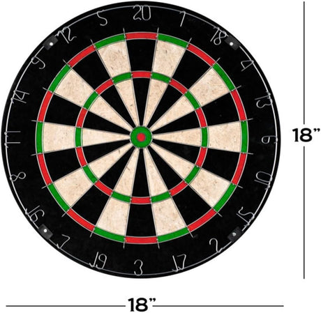 Bristle Dart Board, Tournament Sized Indoor Hanging Number Target Game for Steel Tip Darts- Dartboard with Mounting Hardware by