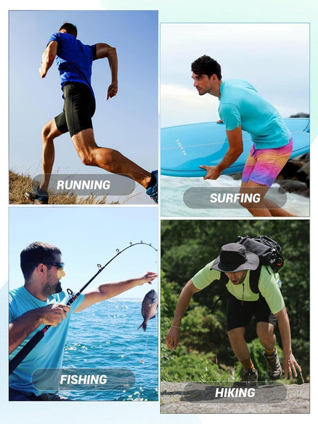 Men'S Short Sleeve UPF 50+ T-Shirt Quick Dry Rash Guard Athletic Running Swim Top Tee Performance Water Shirts