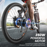 26" Electric Bike, 350W Electric Bike for Adults 19.8MPH Electric Mountain Bike, LCD, Lockable Suspension Fork, 374.4Wh 36V Battery UL2849, 21-Speed Mountain E-Bikes Adult Electric Bicycle