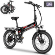 Foldable Electric Bike for Adults, Peak 750W Electric Mountain Bicycles, 20" * 2.4" Fat Tire Electric Bicycle, 375Wh 48V Removable Lithium-Ion Battery,Urban Commuter Ebike Man Woman UL2849