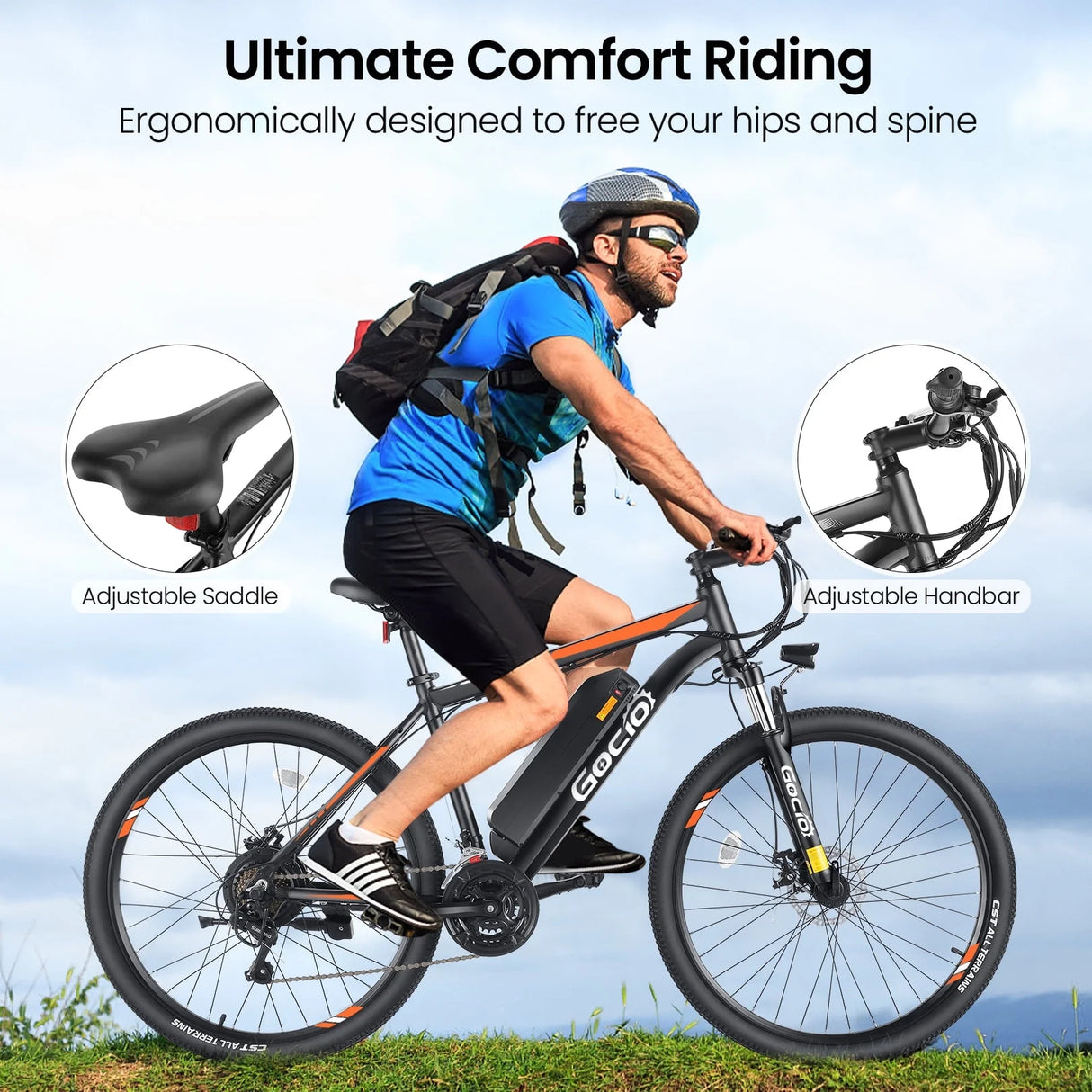 26" Electric Bike, 350W Electric Bike for Adults 19.8MPH Electric Mountain Bike, LCD, Lockable Suspension Fork, 374.4Wh 36V Battery UL2849, 21-Speed Mountain E-Bikes Adult Electric Bicycle