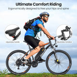 26" Electric Bike, 350W Electric Bike for Adults 19.8MPH Electric Mountain Bike, LCD, Lockable Suspension Fork, 374.4Wh 36V Battery UL2849, 21-Speed Mountain E-Bikes Adult Electric Bicycle