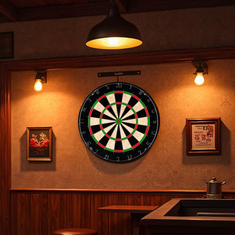 Bristle Dart Board, Tournament Sized Indoor Hanging Number Target Game for Steel Tip Darts- Dartboard with Mounting Hardware by