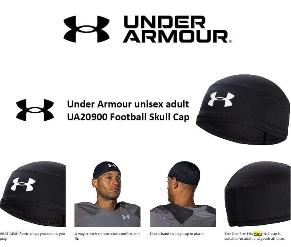 UNDER ARMOUR Unisex Football Skull & Wave Cap - Black, Suitable for All Genders, Casual Style, Versatile Accessory