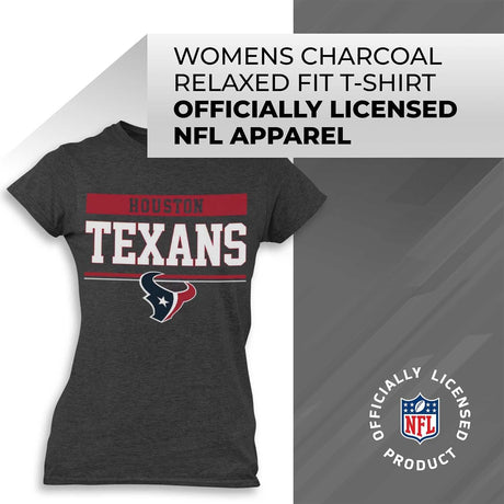 NFL Women'S Team Block plus Sized Relaxed Fit T-Shirt - Charcoal Tagless Tee - Perfect Comfort & Style