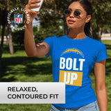 NFL Womens Team Slogan Short Sleeve Tshirt, Official Apparel, Tagless Shirt with Contour Fit for Women