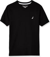 Boys' Short Sleeve Solid V-Neck T-Shirt, Soft, Comfortable, Relaxed Fit