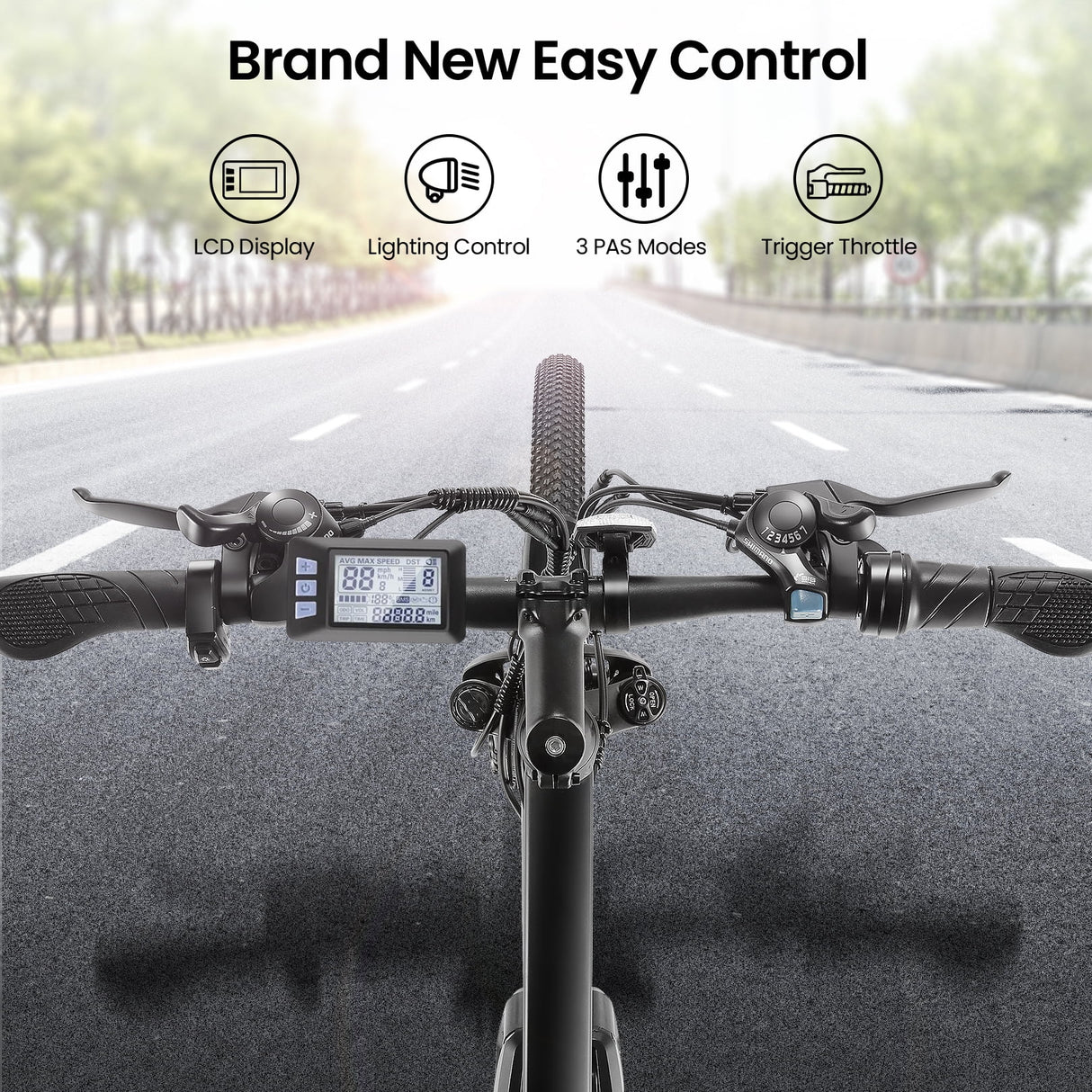26" Electric Bike, 350W Electric Bike for Adults 19.8MPH Electric Mountain Bike, LCD, Lockable Suspension Fork, 374.4Wh 36V Battery UL2849, 21-Speed Mountain E-Bikes Adult Electric Bicycle