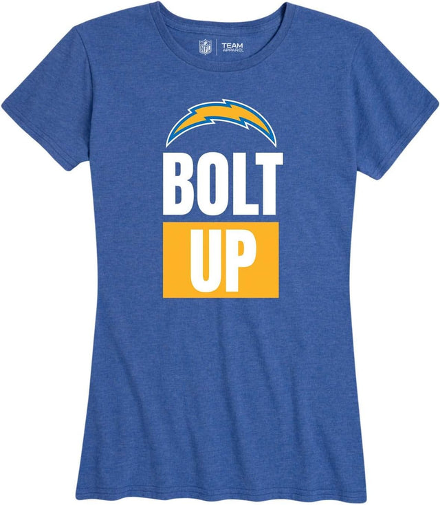 NFL Womens Team Slogan Short Sleeve Tshirt, Official Apparel, Tagless Shirt with Contour Fit for Women