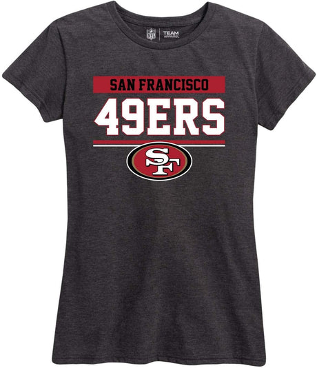 NFL Women'S Team Block plus Sized Relaxed Fit T-Shirt - Charcoal Tagless Tee - Perfect Comfort & Style