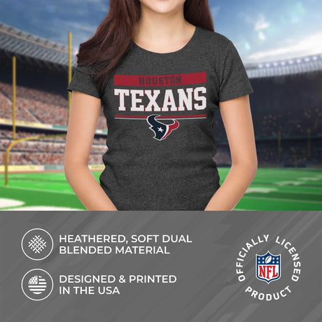 NFL Women'S Team Block plus Sized Relaxed Fit T-Shirt - Charcoal Tagless Tee - Perfect Comfort & Style