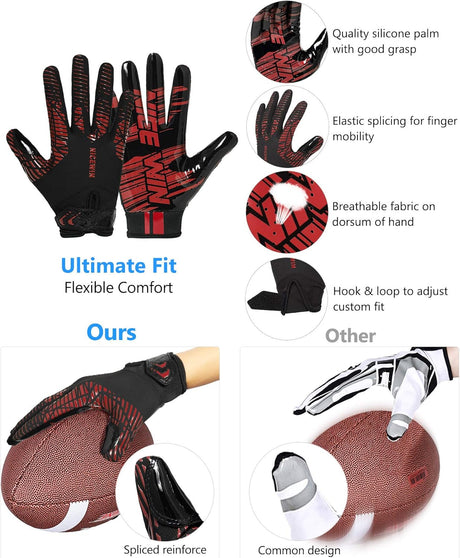 Football Gloves Youth Receiver Gloves for Kids