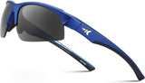 Cuivre Polarized Sport Sunglasses for Men and Women, Matte Blue Frame,Smoke Lens