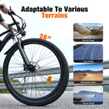 500W Electric Mountain Bike -50Miles 20MPH Speed All-Terrain E-Bike with 330Lbs Capacity, UL Certified, Perfect Gift for Adults,White