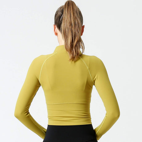 Women'S Zip up Lightweight Workout Athletic Crop Jacket Running Sports Yoga Cropped Top Seamless Fitted Activewear