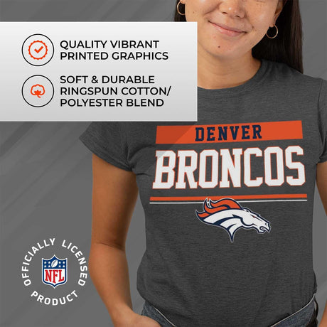 NFL Women'S Team Block plus Sized Relaxed Fit T-Shirt - Charcoal Tagless Tee - Perfect Comfort & Style