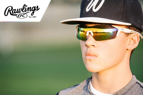 Lightweight Adult Sport Baseball Sunglasses Durable Mens, Scratch Resistant - White Blue Mirror