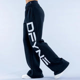 DFYNE Signature Wide Leg Jogger - Fitted Sweatpants with Drawstring Waist for Comfortable Wear