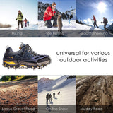 Crampons Ice Cleats Traction Snow Grips for Boots Shoes Women Men anti Slip 19 Stainless Steel Spikes Safe Protect for Hiking Fishing Walking Climbing Mountaineering